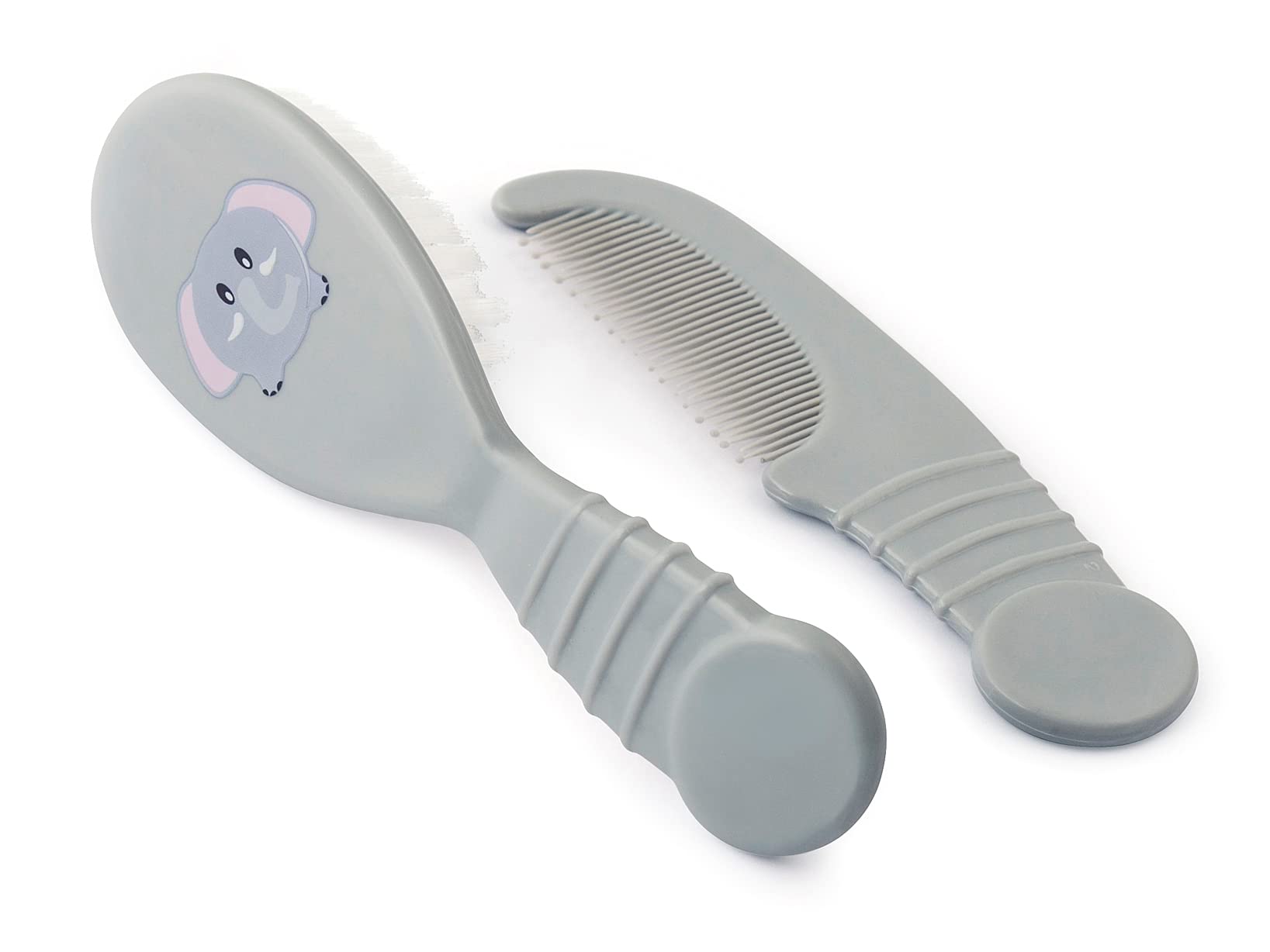 Lulabi Elephant Brush And Comb Pack, Polypropylene, 2 Pieces, Standard, Medium