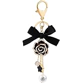 SWJEWEL Flower Tassel Bow-Knot Keychain Pearl Car Keyring Holder Purse Bag