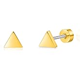 Limerencia Titanium Stud Earrings, F136 implant Grade Titanium Earrings for Women Men Sensitive Ears