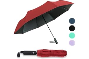 Pumi-geous Automatic Travel Umbrella Windproof Lightweight Strong Compact Rain Umbrellas 8Ribs Collapsible Backpack Umbrella Suit For Adult