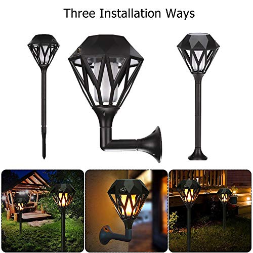WinnerEco Solar Powered Flame Lamps Waterproof 96LEDs for Yard Lawn Garden Decoration