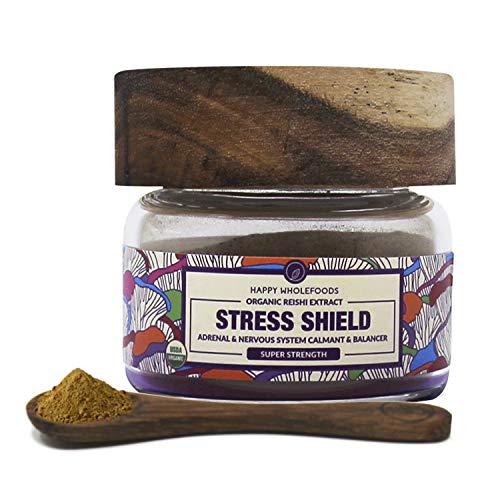 Stress Shield Reishi Mushroom Powder - Duanwood Reishi Mushroom Tea - High Potency Dual Extract Reishi Powder - USDA Certified Organic - Reduces Stress, Promotes Longevity, Supports Adrenals 1oz (30)