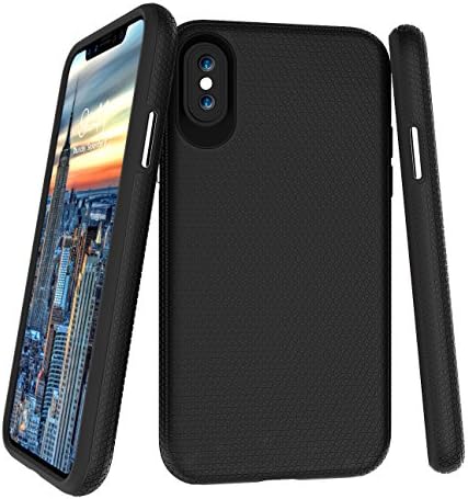 iPhone X Case, iPhone 10 Case, Durable Hard Armor Anti-scratch Skin Matte Finish Protective Shockproof Cover for Apple iPhone X 10 5.8 inch -Black
