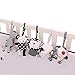 SHILOH Baby Crib Stroller Carseat Decoration 5PCS White & Black (Zoo Animals)