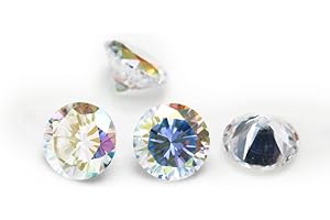 JIANGYUANGEMS Size 1~10mm Round Cut Plating AB Color Multicolor Cubic Zirconia Stone Loose CZ Synthetic Gemstone for Jewelry Making