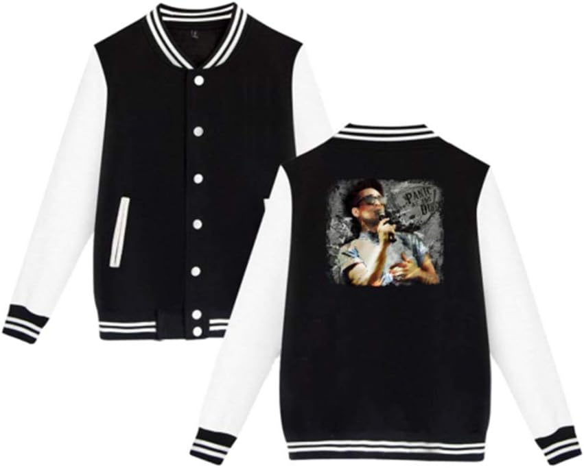 Panic at The Disco Women's Baseball Jacket Uniform Hoodie Sweatshirt Sweater Tee (Black5, M)