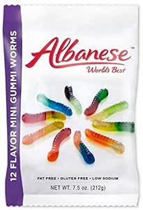 Albanese World'S Best 12 Flavor Mini Gummi Worms - 7.5 Oz. (212G) (613165691510)