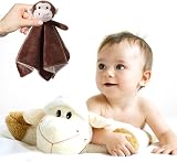 CREVENT Cozy Plush Baby Security Blanket Lovey Brown Monkey 34x34cm view 8