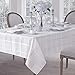 Newbridge 60 x 144 Inch Rectangle Fabric Tablecloth, Elegance Plaid, 100% Polyester, No Iron Soil Resistant Dining Room, Party and Banquet Table Cover, Solid Textured, White