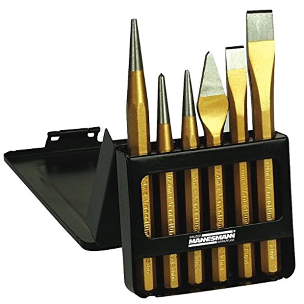 Mannesmann Pin Punch Set with CV Chisel (6 Pieces)