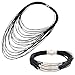 D EXCEED Jewelry Lightweight Handmade Magnet Clasp Multi Layered Rope Bib Necklace Bracelet Set for Women