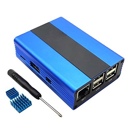 Eleduino Raspberry Pi 3 ,Pi 2, B+ Aluminum Alloy Case Enclosure with Heatsinks(Blue)