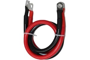 SLGAHGS Battery Cables 2 Gauge Power Inverter Wire Set 2 AWG-2 ft Pure Copper Cable with 3/8" Lugs Terminals (1 Black & 1 Red) for Car Marine Solar ATV Lawn Mower RV Motorcycle (2awg, 2FT)