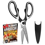 Professional-Grade Kitchen Shears by Le Gusto - Multipurpose Utility Scissors - Ideal as Poultry, Meat & Herb Scissors - Built-in Bottle Opener & Nut Cracker - Ultra-Sharp & Strong Blades