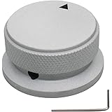mxuteuk Silver Aluminum Alloy Potentiometer Control Knob Volume Audio Electric Guitar Bass Screw Type 38 x 20mm (dh) KNOB-08-