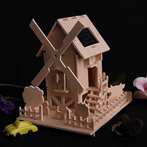image for Qinmay Solar DIY wooden hut Manual 3d model wooden educational toys of