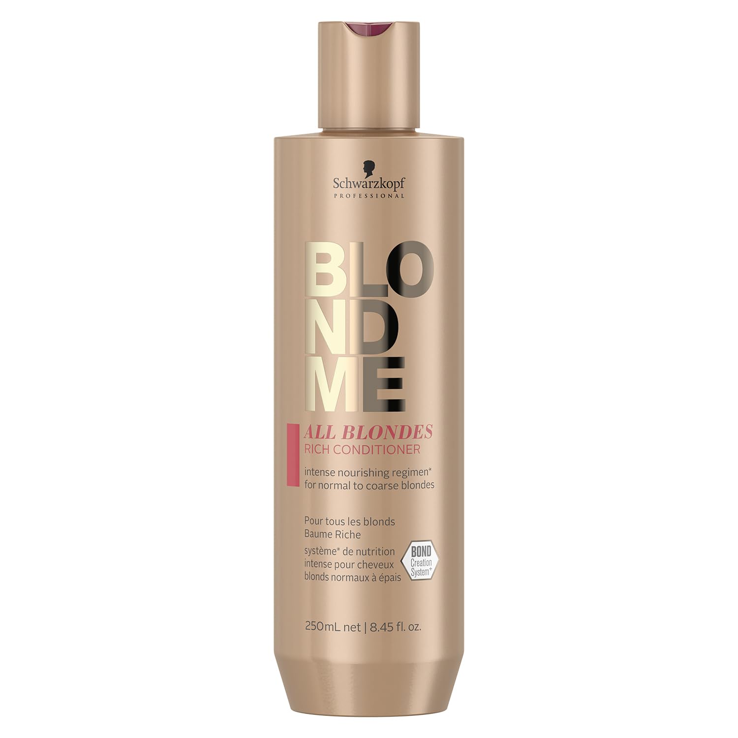 Schwarzkopf Professional BLONDME All Blondes Rich Conditioner For Colored Lighthened Bleached Hair 3D Bond Creation Technology Cashmere Protein Complex Detangling Smoothing Softening 250 ml