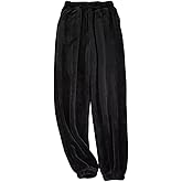 Jinda Men's Soft Pajamas Pant Fleece Fuzzy Pj Bottoms Flannel Straight Leg Winter Baggy Lounge
