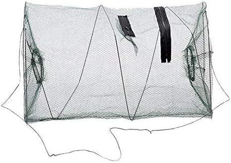 JMNyxgs Foldable Fishing Net Collapsible Fish Catching Mesh Fishing Cast Net Lightweight Portable for Smelt EEL Crab Lobster Minnow Shrimp Catch Release Green