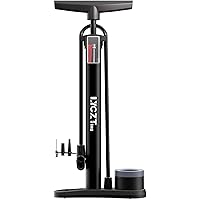Bike Pump, LYGZTing Ergonomic Bike Floor Pump Bicycle Tire Inflator Bicycle Air Pump Portable Inflator Pump with Gauge & Smar