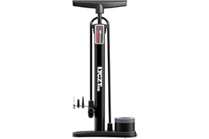 Bike Pump, LYGZTing Ergonomic Bike Floor Pump Bicycle Tire Inflator Bicycle Air Pump Portable Inflator Pump with Gauge & Smar