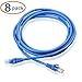 Cable Matters 8-Pack Snagless Cat 5e Ethernet Cable - 7ft, Gigabit Cat5e Cable, Cat5e Ethernet Cord, Blue