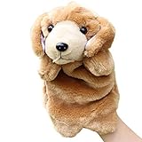 Happy Cherry Kids Story Game Education Props Animal Model Dolls Small Dog Puzzle Hand Puppet Toys - Yellow