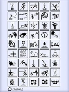 DV1479 Portal 2 Test Icons Signs Aperture Science Laboratories 32x24 ...