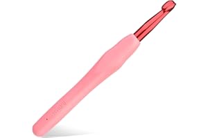 kgxulr 8 mm Aluminum Soft Grip Rubber Handle Crochet Hook, Ergonomic Knitting Needles for Beginners and Handmade DIY Knitting Crochet