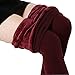 Romastory Winter Warm Women Velvet Elastic Leggings Pants (Wine red) one size