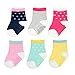 Carter's Toddler Girls' Crew Socks (6 Pack), Multi/Color Hearts/Stripes, 2-4 Years
