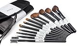 Professional Studio Quality 12 Piece Natural Cosmetic Makeup Brush Brushes Set Kit with Pouch Case Bag