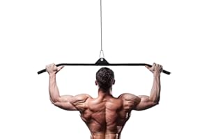 MARSAFIT Lat Pulldown Attachments for Cable Machine, 29/ 39/ 48 Inch Wide Grip Lat Pull down Bar with Non-slip Handle, Lat Bar for Home Gym Tricep Bar Training