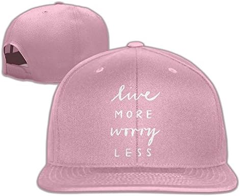 WilliamKL Time More Wirry Less Flat Bill Snapback Adjustable Hiking Cap Pink