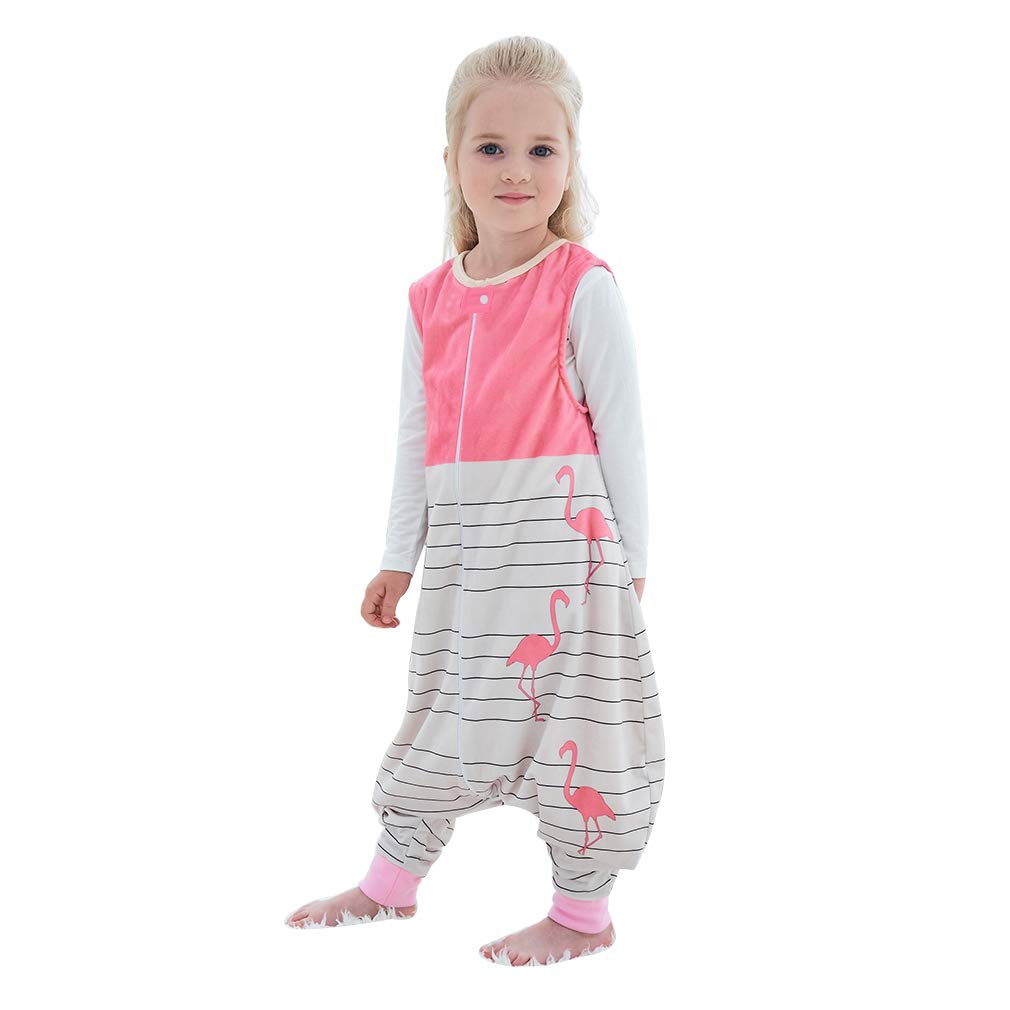COOKY.D Unisex Sleeveless Newborn Baby Boys Girls Zip Sleeping Bag with Feet Cute Kids Nursery Bedding Wearable Blanket, 1-3 Years, Pink Bird