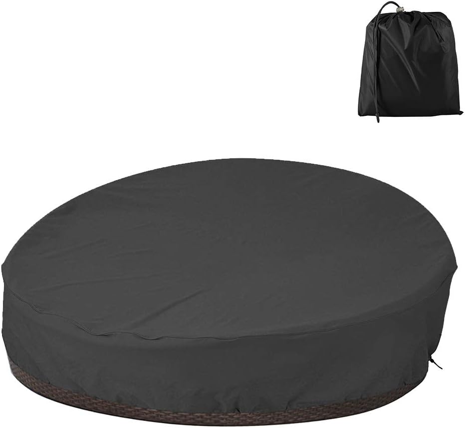 Amazon Com Bullstar Patio Round Daybed Cover 90 Inch Outdoor Garden Furniture Cover Heavy Duty Oxford Fabric Day Bed Sofa Cover Waterproof Uv Weather Resistant Furniture Decor