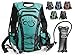 Hydration Backpack with 2.0L TPU Water Bladder- 600D Polyester -Adjustable Padded Shoulder, Chest & Waist Straps- Silicon Bite Tip & Shut Off Valve- (2 Liter Emerald)