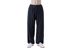 KSUA Womens Martial Arts Pants Cotton & Linen Kung Fu Trousers Tai Chi Pants for Wing Chun Morning Excerises