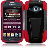 For Samsung©Galaxy Ring M840 T-Stand Impact Hybrid Fusion Kickstand Double Layer Cover Case Black/Red