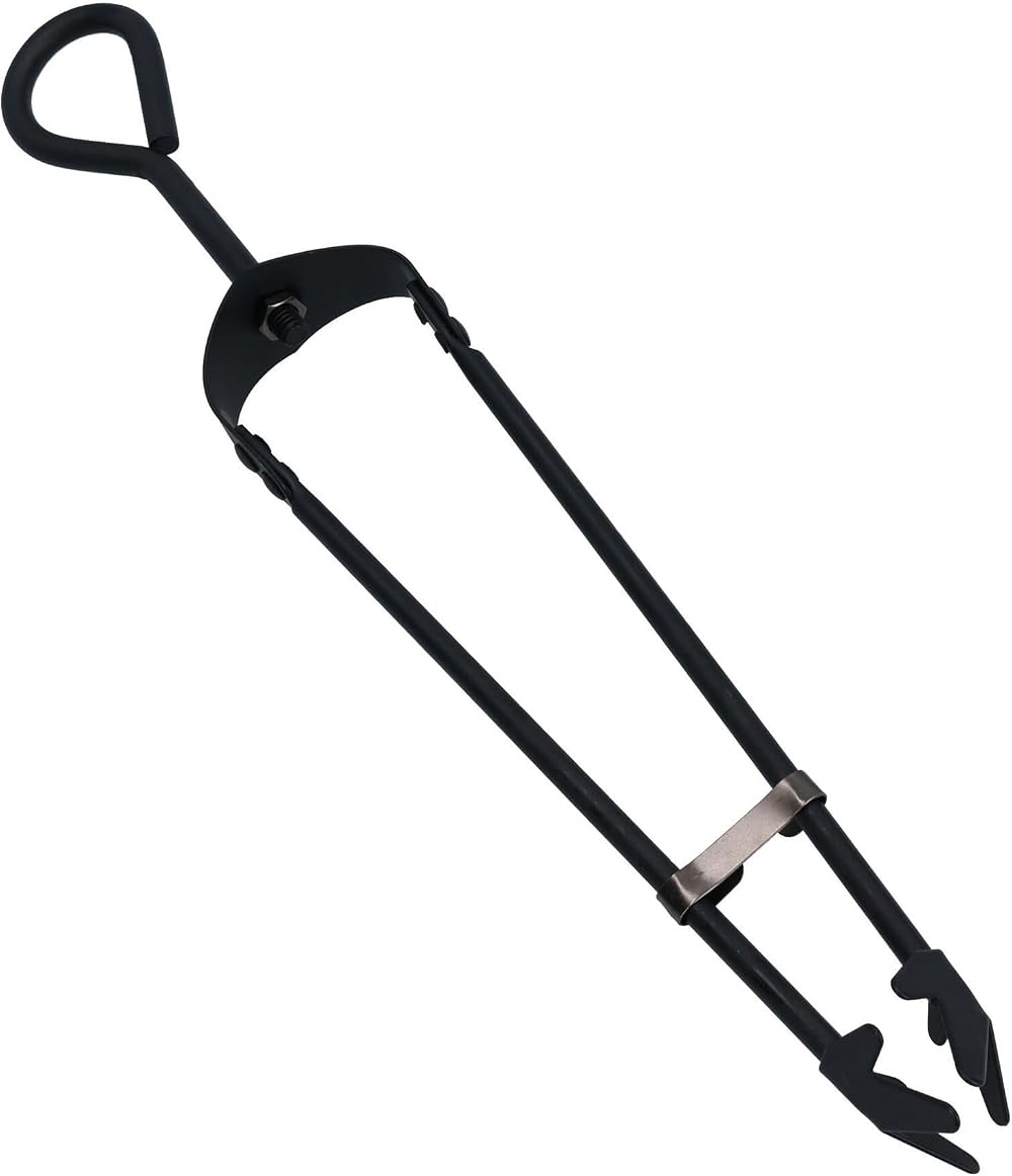 AB Tools 18" Loop Top Tongs Fire Coal Wood Burner Steel Metal 450mm Grabber Log