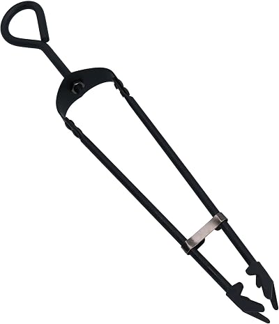 AB Tools 18" Loop Top Tongs Fire Coal Wood Burner Steel Metal 450mm Grabber Log