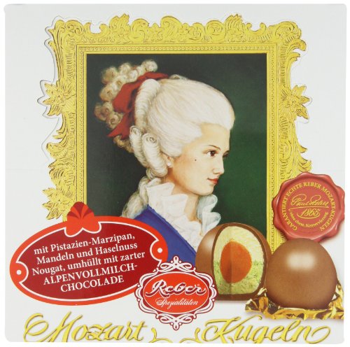 Reber Constanze Mozart-Kugeln, Pralinen aus Alpenmilch-Schokolade, Marzipan, Nougat, Tolles Geschenk, 100er…