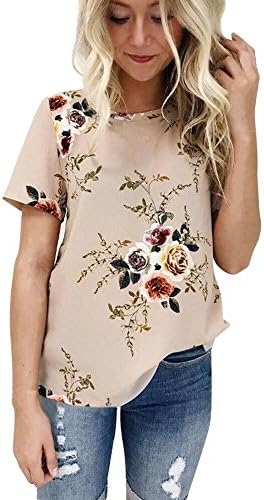 Clearance Sale! Women Shirts WEUIE Floral V Neck Print Loose Beach Ladies Casual T Shirt Tops Blouse Top