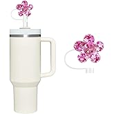 Shiny Rose Silicone Straw Topper for Stanley 30&40 Oz,Shiny Rose Straw Cover Cap,Splash Proof Straw Topper,Reusable Straw Cap Cover,10mm Drinking Straw Tip Covers for Stanley