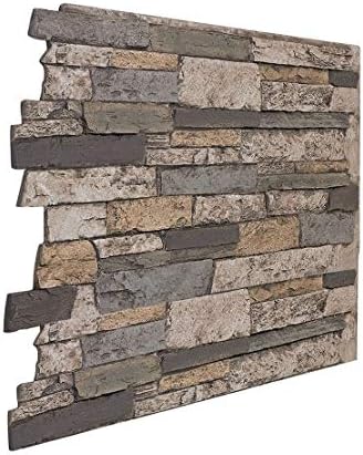#141-36 -BRI - Colorado - Faux Wide Stacked Stone Wall Panels 48"W X 36"H X 1½"D