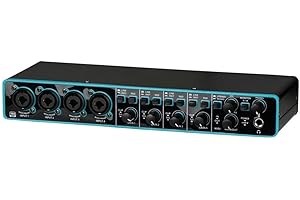 SundiooK Professional USB Audio Interface with Mic Preamplifier Studio Recording 4x4 Channels, ABS Build, for Compact 33.7 x 
