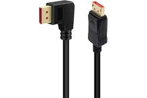 90 Degree Displayport 1.4 Adapter Cable, BolAAzuL Right Angle Display Port Cable Left Angled 8K/60Hz, 4K/144Hz 6ft/1.8m Male/Male High Speed for SSUPD Meshlicious/Vertical Mounted GPU