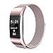 Fitbit Charge 2 Bands, Coukou Milanese Loop Stainless Steel Bracelet Replacement Wristbands Smart Watch Strap with Unique Magnet Lock for Fitbit Charge 2 - Rose Gold