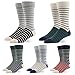 RIORIVA Men Dress Socks -Big Tall Fun Designed Patterned Colorful For Casual Home (BSK03X-5 PACK classic stripe, US Men Size 10.5-14/EU 44.5-49)