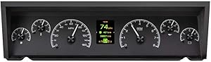 Dakota Digital HDX-77C-CAP-K Compatible with 1977-90 Chevy Caprice/Impala and 1984-86 Pontiac Parisenne HDX Analog Gauge Instrument System Black Alloy